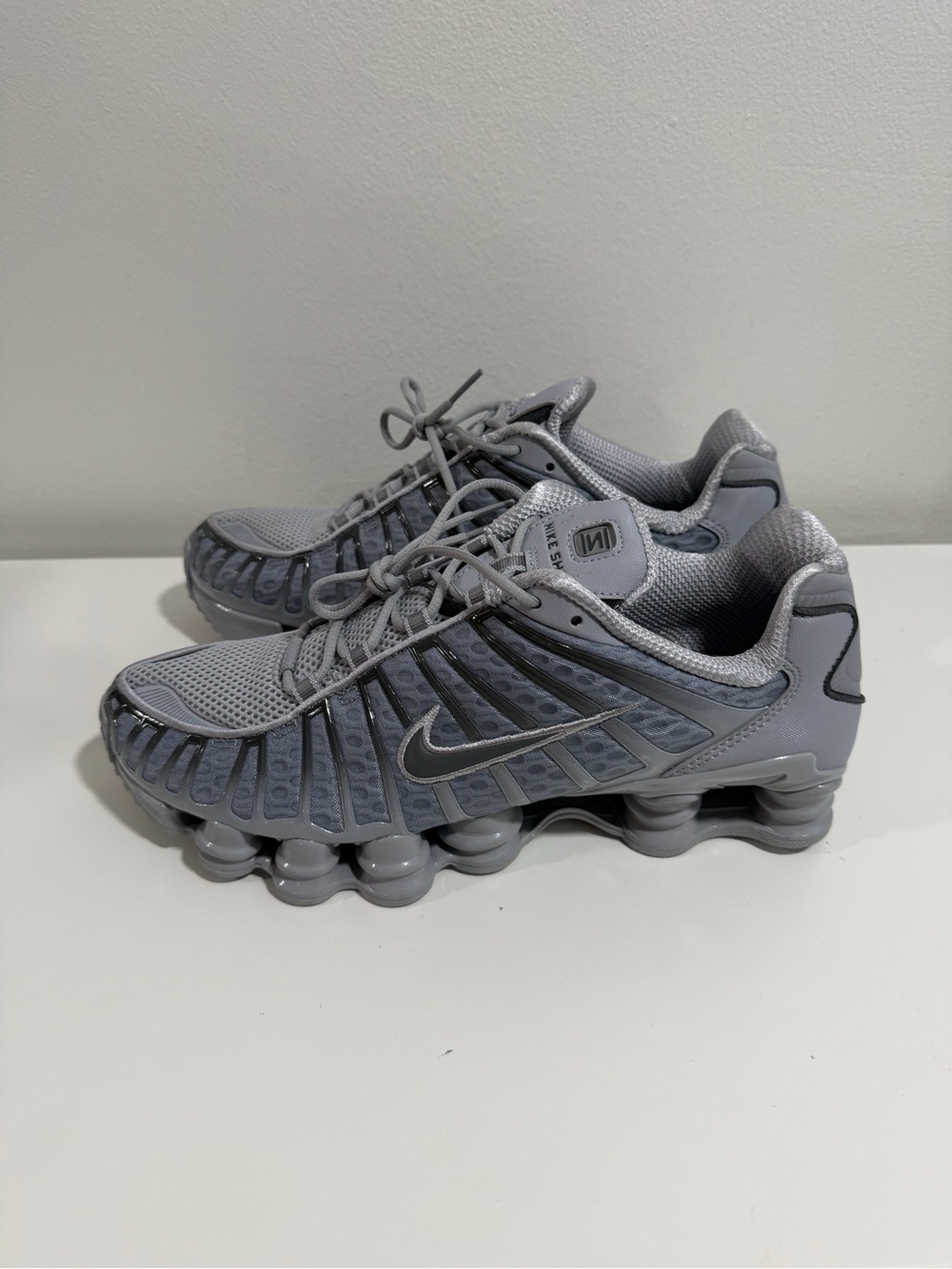 Nike Grey Shox TL Mesh & Synthetic Running Sneakers